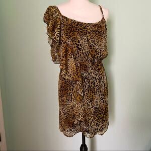 Backless (brand)animal print ruffled dress Junior size L
